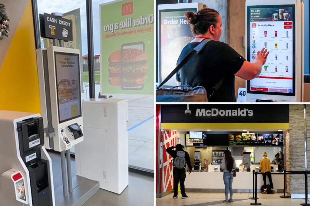 McDonald's rolls out self-service cash kiosks that could make cashiers obsolete